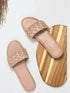 Womens Braided Peach Flats